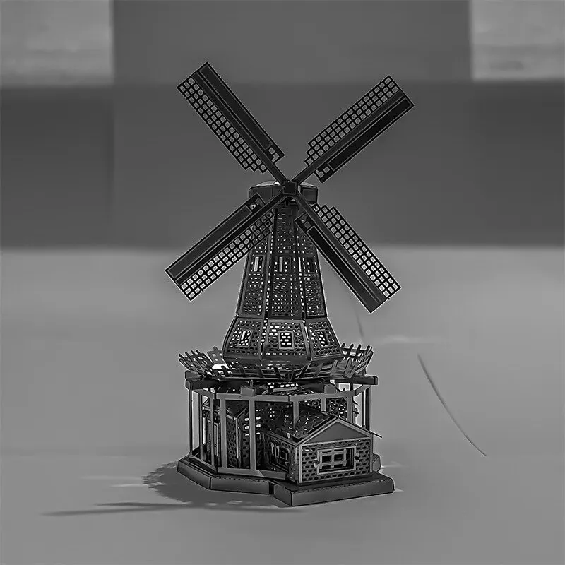 Dutch Windmill DIY Handmade Metal 3D Architectural Model Ferris Wheel Paris Tower Temple of Heaven Educational Toy Gift