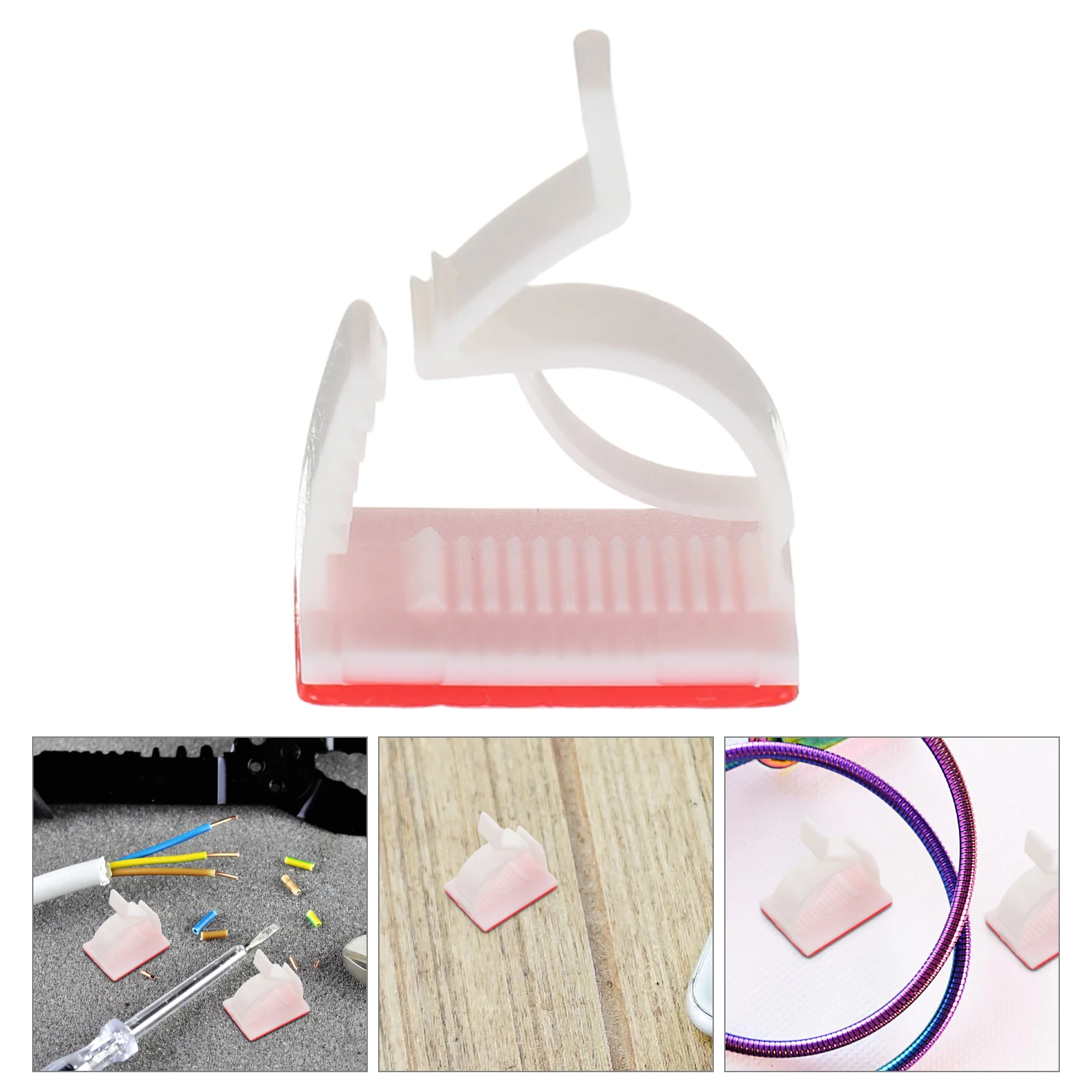 100 PCS Adjustable Cord Clips Organizer for Appliances Double-sided Self Adhesive Cable