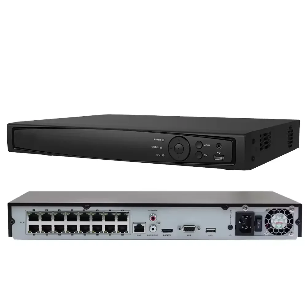 HK OEM 16 ChannelS NVR POE 4K Two-Way Audio 2SATA Up To 10TB PoE Interfaces 16 Port Network Video Recorder