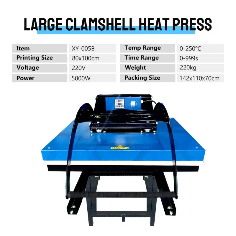 

Xingyan Big Discount 80*100CM Large Format Clamshell Heat Press Machine Flatbed Printer Hot Selling for T-shirts Printing
