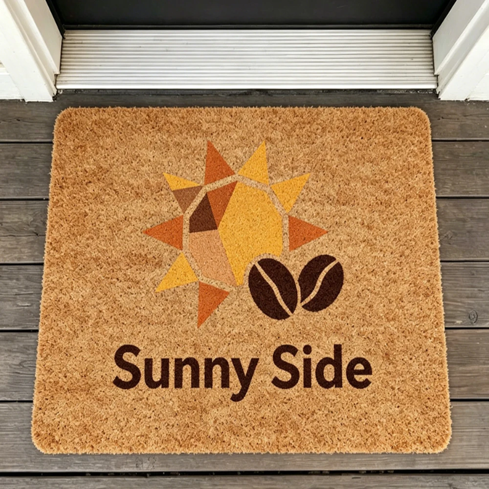 

Custom Coffee Shop Door Mat Simple Pattern Store Name Print Outdoor Durable Rug Entrance Floor Mat Business Decor Gift For Cafe