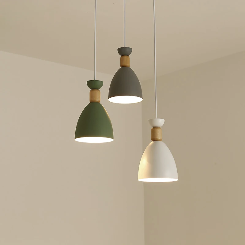 Nordic Restaurant Three Heads Chandelier LED Bar Counter Kitchen Island Dining Table Coffee Shop Modern Minimalist Pendant Light