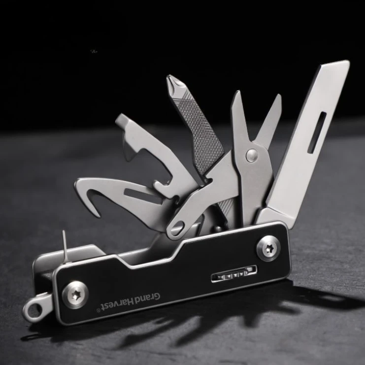 

External Multi-functional EDC Folding Survival Tool Camping Hiking Portable Bottle Opener, Self-defense Emergency Tool