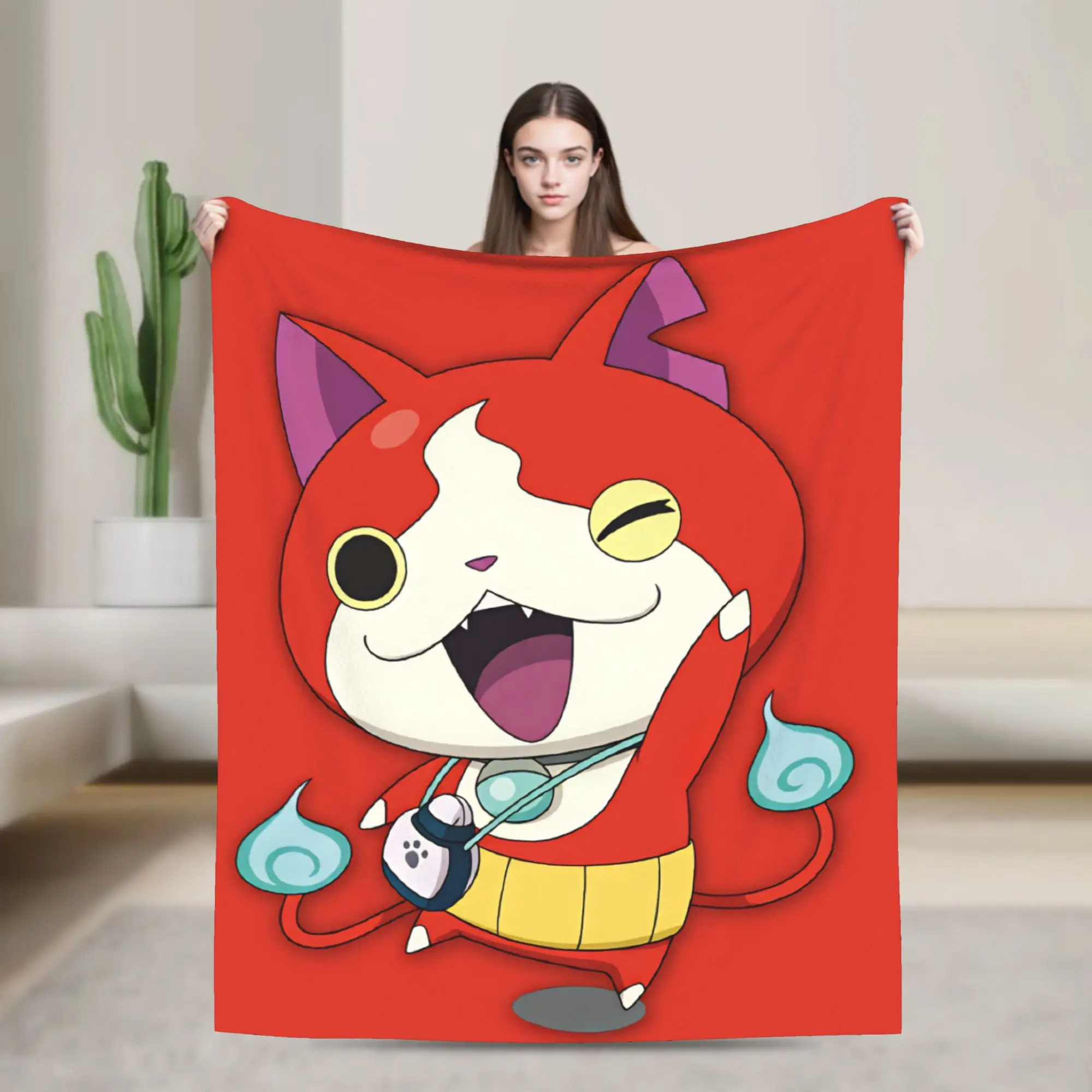 Warm BlanketGirls Boys Travel Yokai Watchs  Throw Blanket  Flannel Bedspread For Home Decor Novelty Sofa Bed Cover