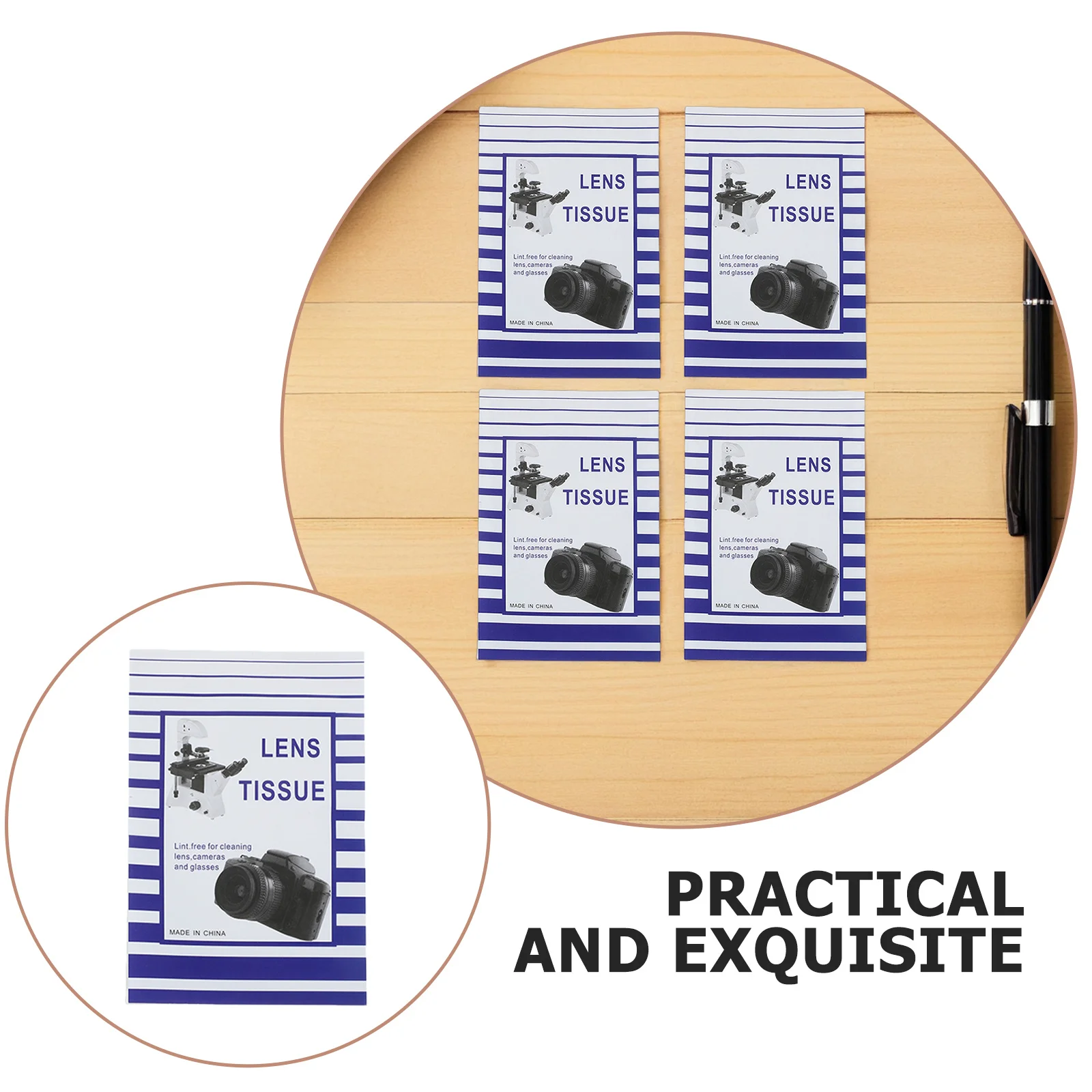 200Pcs Soft Lens Cleaning Wipes Disposable Paper Tissue for Screen Camera Glasses Microscope Electronic Wipes Sunglasses Cleaner