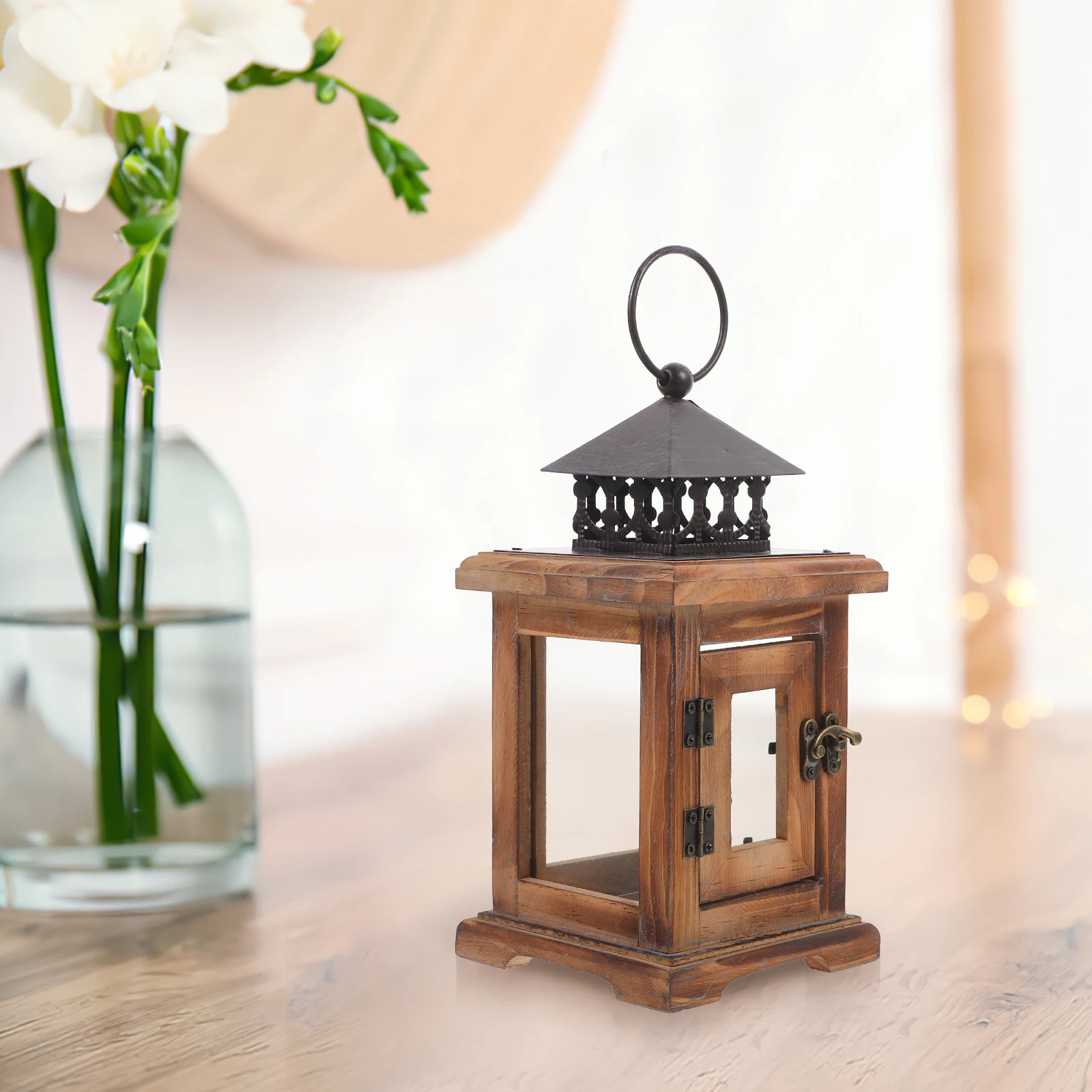 

1pc Retro Painted Lantern Vintage Home Decor Wedding Table Decoration Household Lantern Adornment Hanging Holder