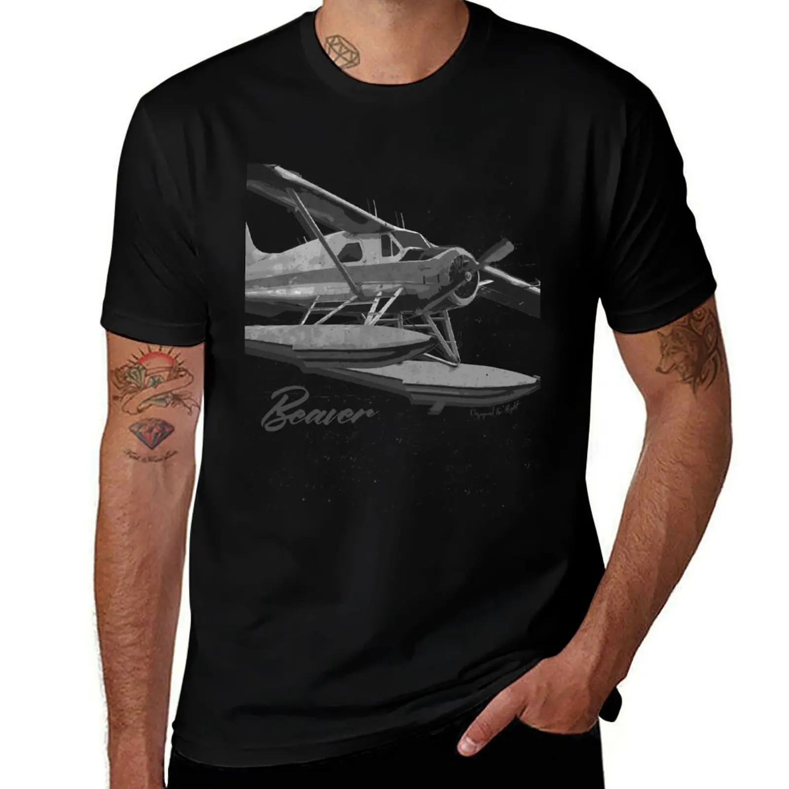 

DeHavilland DHC-2 Beaver Floatplane Sketch T-Shirt t shirt men 100% cotton luxury brand t shirt man plain T-Shirt