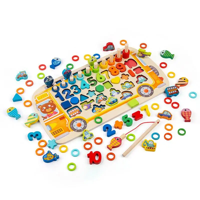 

Toddler Number Puzzle Wooden Counting Fishing Sorting Stacking Game Preschool Learning Fine Motor Skills Game Toddlers