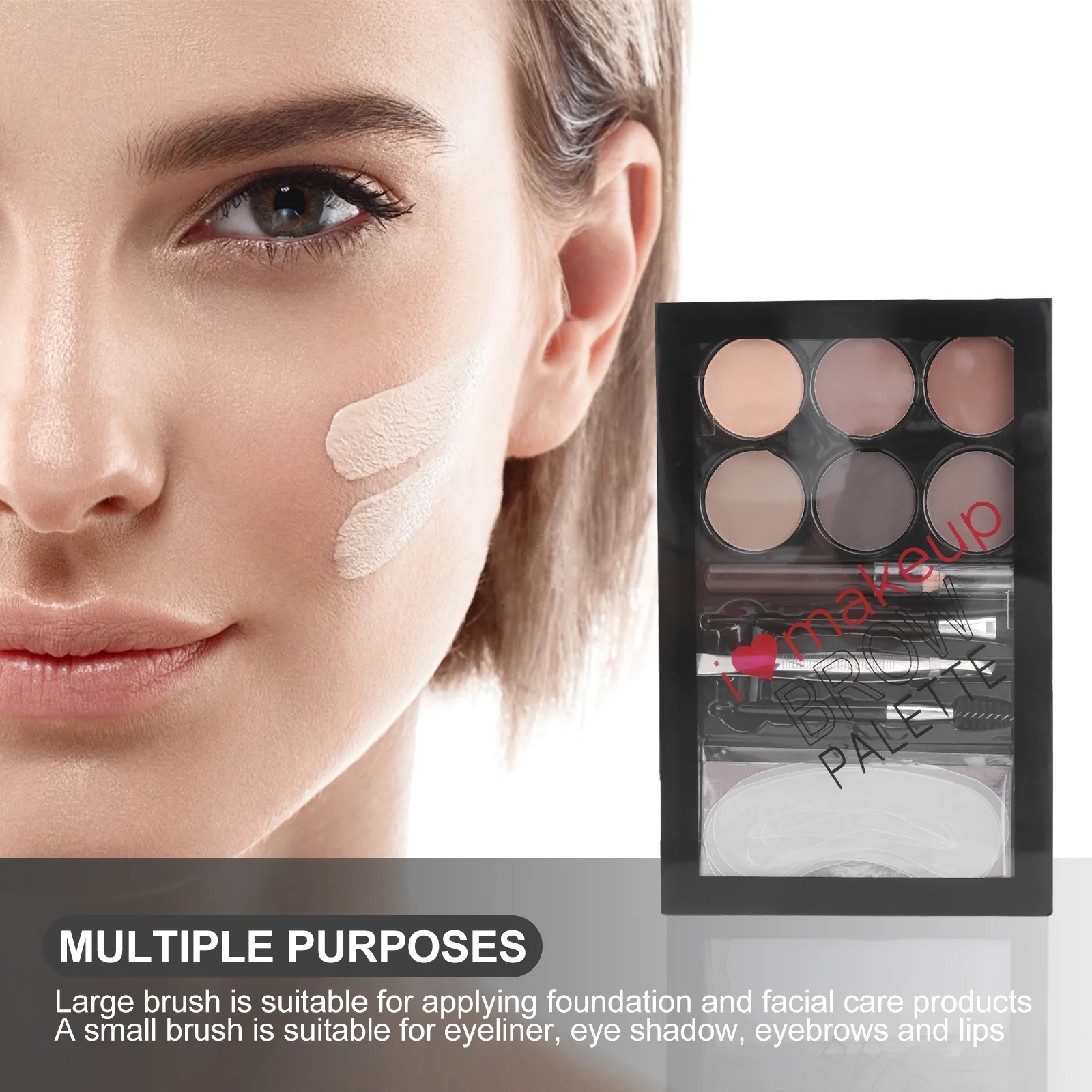 

1Set Eyebrow Powder Six-Color Long Wearing Natural Look Full Definition Brows Makeup Supply with Applicator Useful