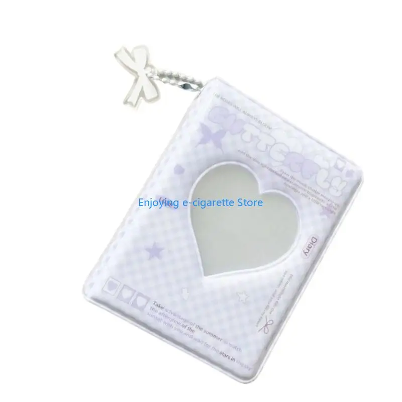 3-Zoll-Mini-Fotokarten-Albumbuch mit vorderem Sichtfenster, PVC-Einband und Charm-Akzent für die Aufbewahrung von Sammelkarten – Detail 7