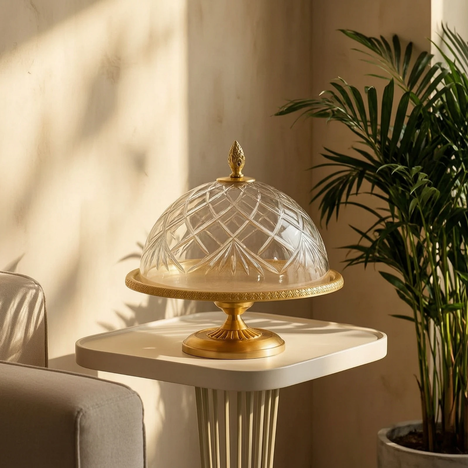 Cake Stand with Glass Dome Lid Decorative Cake Stand with Dome Lid Pedestal Serving Tray Multifunctional Dessert Tray - view 6