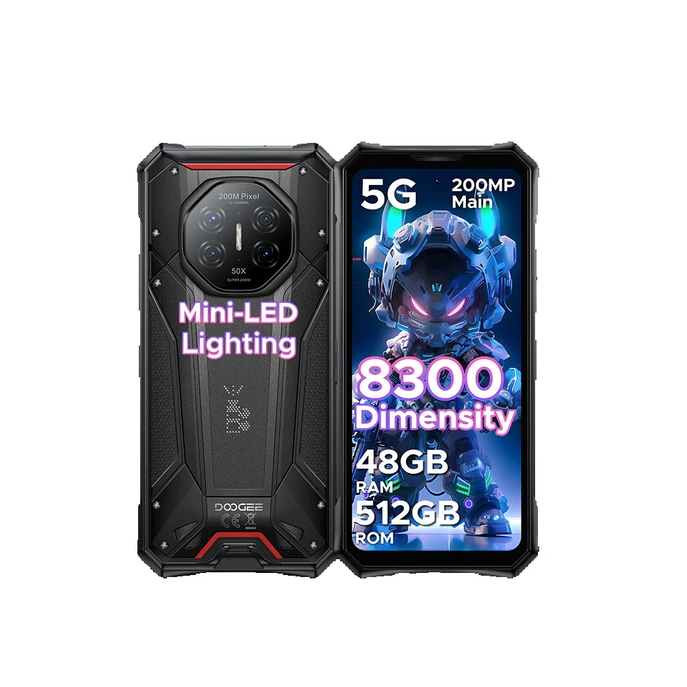 DOOGEE S300 Pro 5G Robustes Smartphone Dimensity 8300 6,78'' Display 48GB RAM (16GB+32GB) 512GB ROM 11000mAh 200MP Kamera Android 16