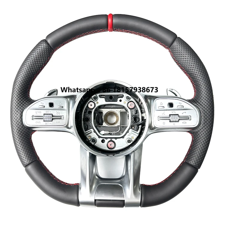 

Black Real Leather Steering Wheel for Benz W205 Steering Wheel Sports