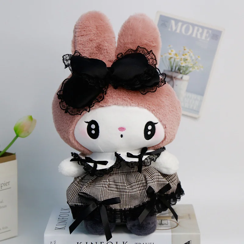 25 ซม.Kuromi My Melody Lolita Gothic Plush ของเล่นการ์ตูนตุ๊กตา Plushie หมอนตกแต่งห้องเด็กของขวัญวันเกิด