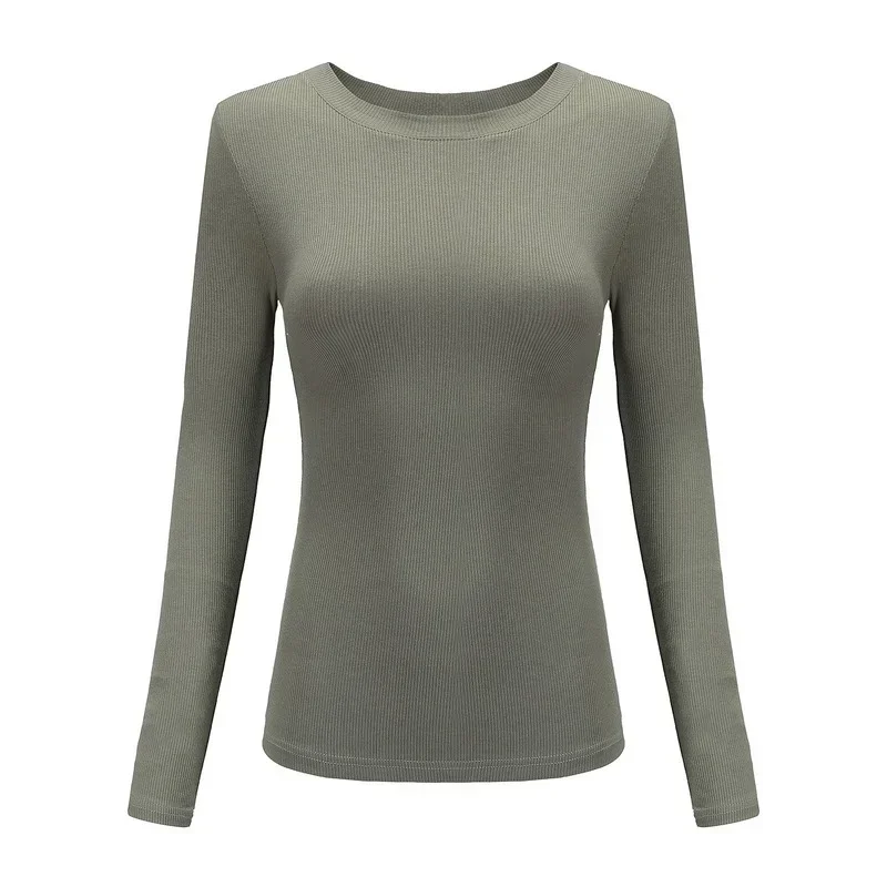 MRMT 2025 Brand New Women's Wearsexy Petto Slim Girocollo Manica lunga T-shirt Fondo Shirtbasic Top t-shirt per top femminili