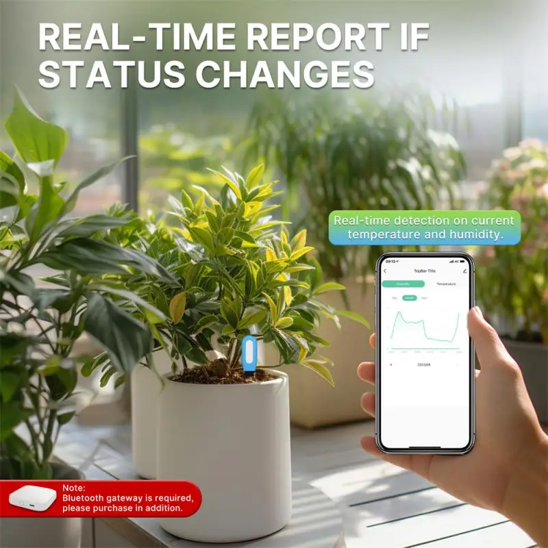 Smooth Texture Temperature Wireless Soil Moisture Sensor Soil Environmental Monitoring Precision Farming 75g Sensor