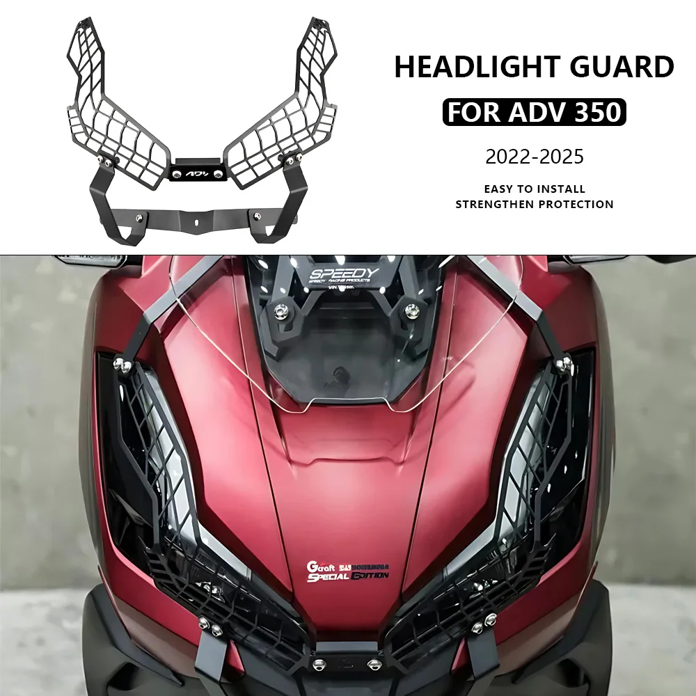 

For HONDA ADV 350 2022-2025 Motorcycle Accessories Headlight Headlamp Protector Cover Grill New