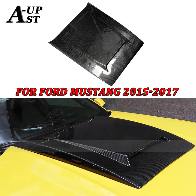 Carbon Fiber Hood Scoop For Ford Mustang Front Engine Car Engine Valve Cover Trim Small Engine Cover Body Kits