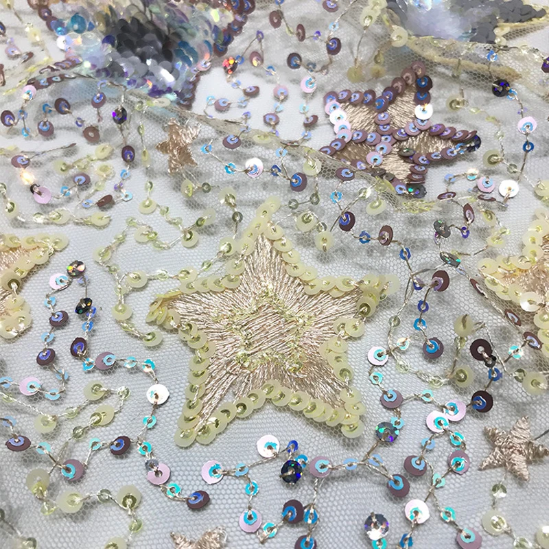 

1 ярд, красочное звездное небо, блестки, звезды, узор, кружевная ткань, сетка, тюль, ткань для платья, свадебное украшение для девочек, шарф, ткань