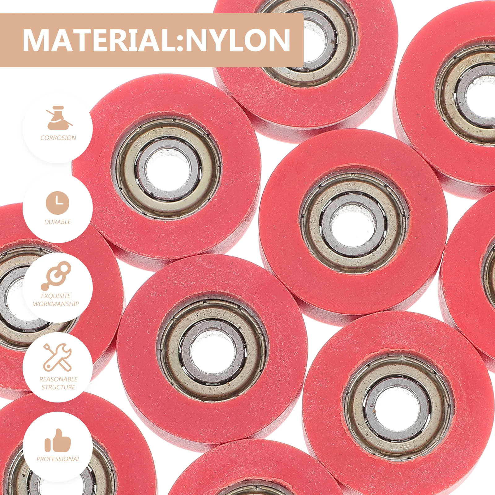 

10pcs Bearing Pulley 12mm White PA6 Sliding Door Rollers U Window Bearing Rollers Groove Wheel Bearings Hardware