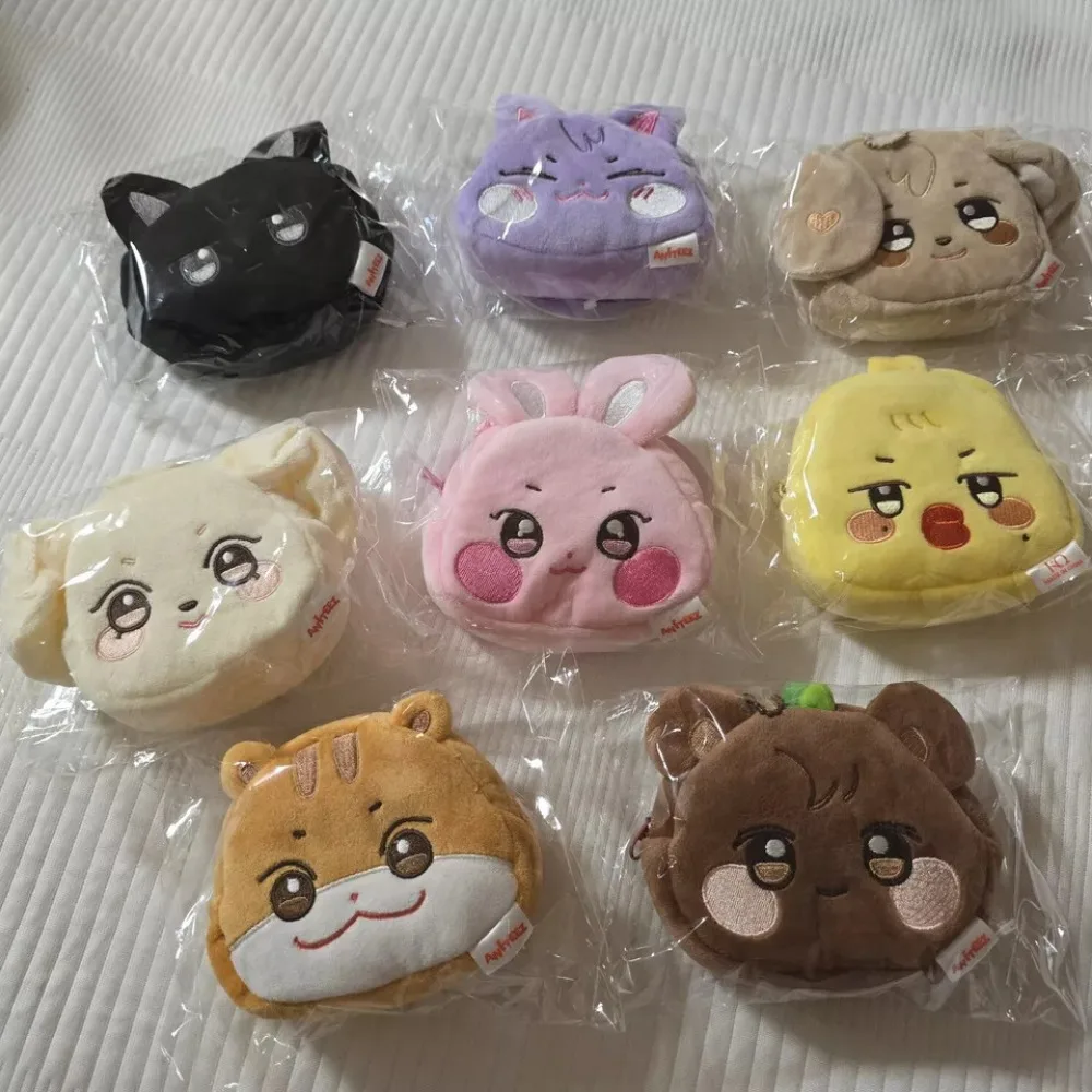 Kpop Ateez Aniteez Plush Coin Purse Kawaii Cartoon Animal Small Pouch Fashion Womens Headphone Case Cosmetic Travel Bags Gifts