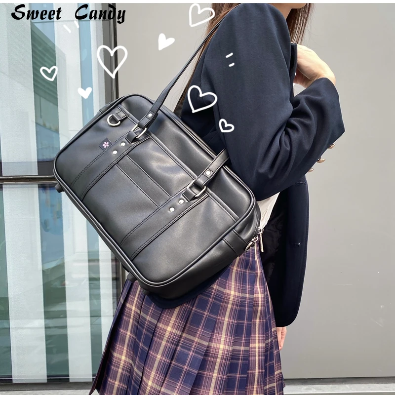 Briefcase high Students Bag Schoolbags Shoulder Bags14-16inch Laptop Bag's Messenger Bags Office HandbagPU Leather tote bag