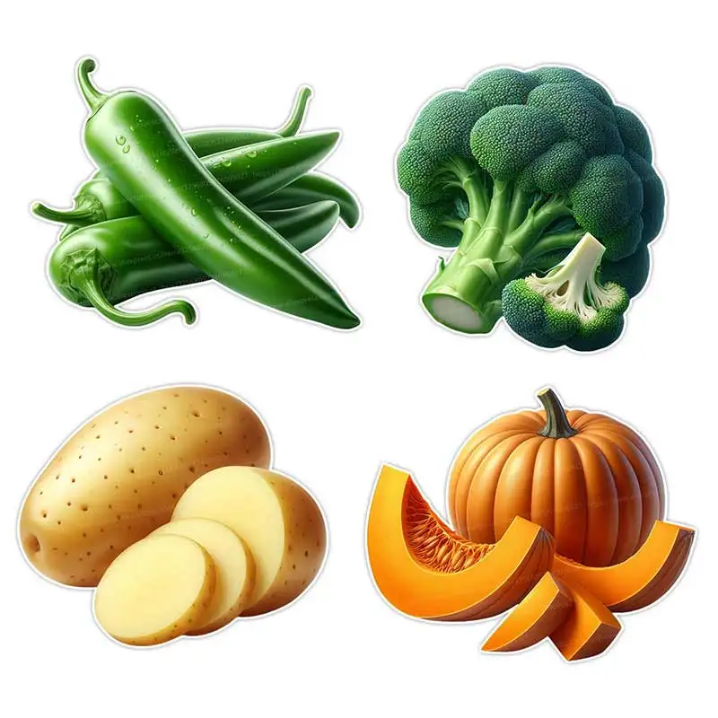 Vegetables Green Peppers Potatoes Pumpkin Sticker  Decor Living Room Cabinet Refrigerator Home Decoration Decals Stickers S609