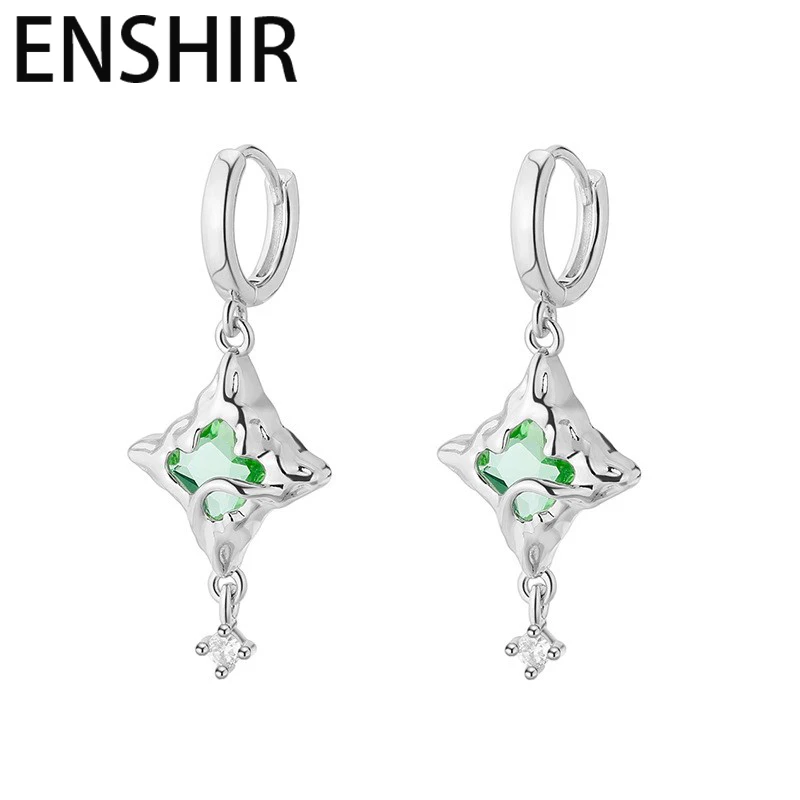 ENSHIR Silver Color Twilight Starlight Hoop Earrings For Women Fashion Temperament Party Jewelry Gifts