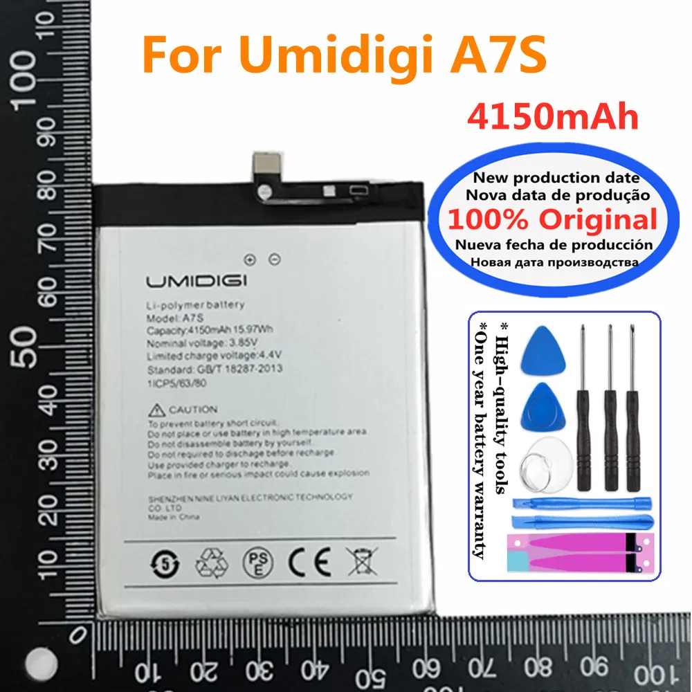 

High Quality 100% Original UMI Battery For Umidigi A7S A7 S 4150mAh Batteria Battery In Stock + Tools