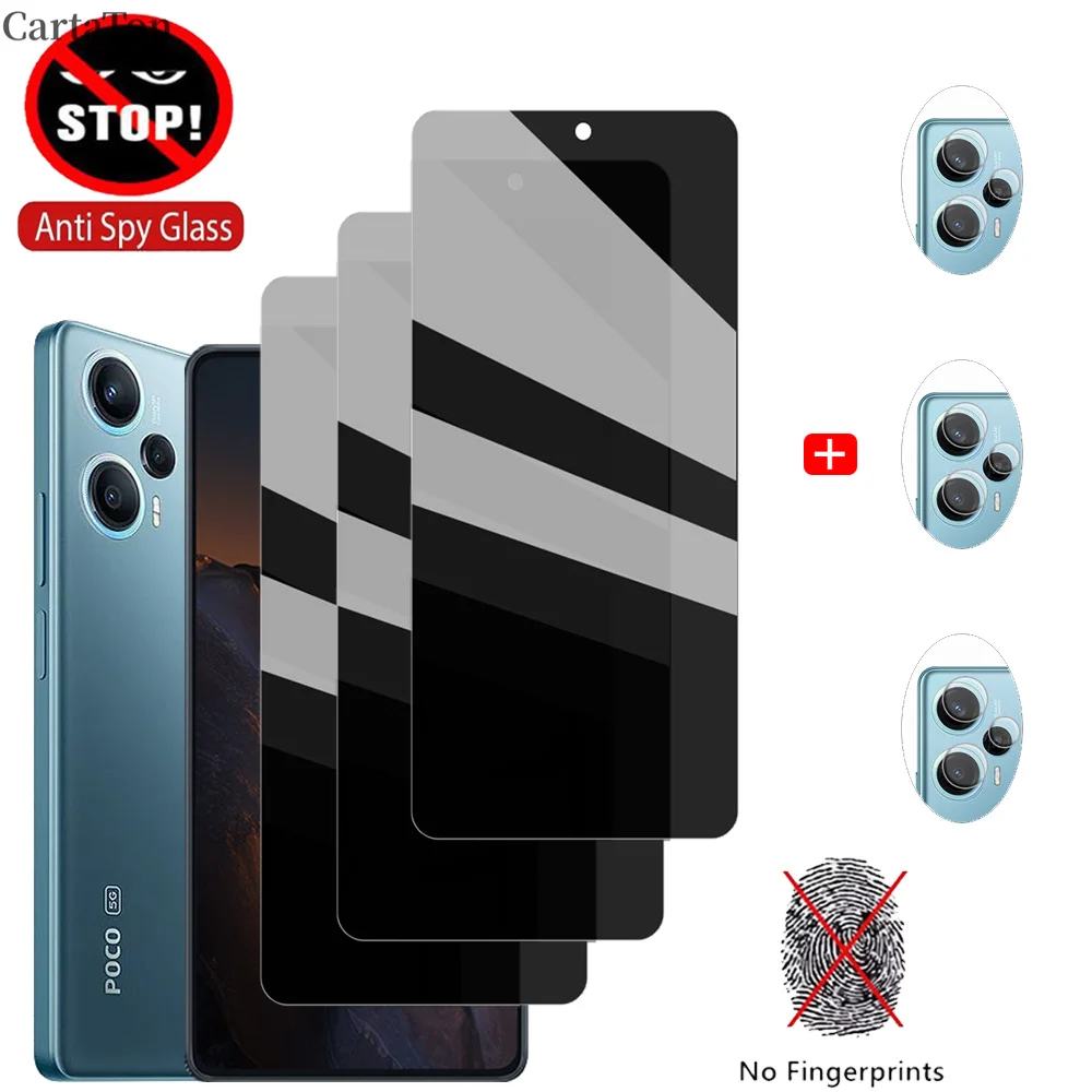 Vidrio templado antienvejecimiento Poco F5 X5 Pro 5G Protector de pantalla Anti-Peep para Xiaomi Poco X5 X4 X3 Pro vidrio frontal antiespía Poko