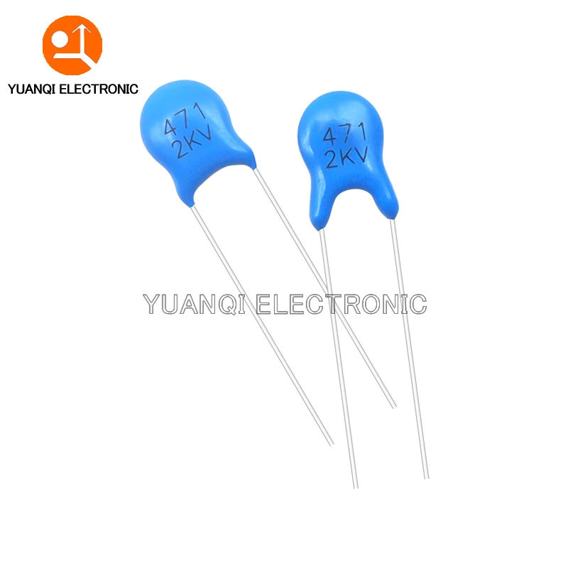 مكثف الجهد العالي من السيراميك ، 2000 فولت ، 18PF ، 22PF ، 47PF ، 82PF ، 100PF ، 101 ، 121 ، 151 ، 221 ، 331 ، 471 ، 681 ، 102 ، 152 ، 222 ، 332 ، ، 472, 103, 1000 قطعة