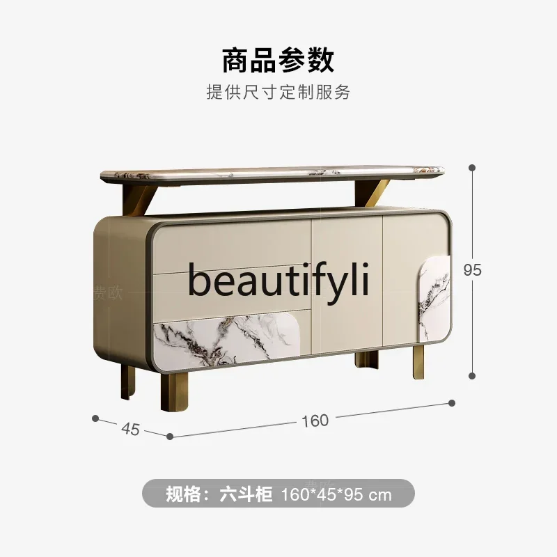 

Light luxury dining side cabinet, locker, storage cabinet, post-modern simple marble custom high-end entrance cabinet