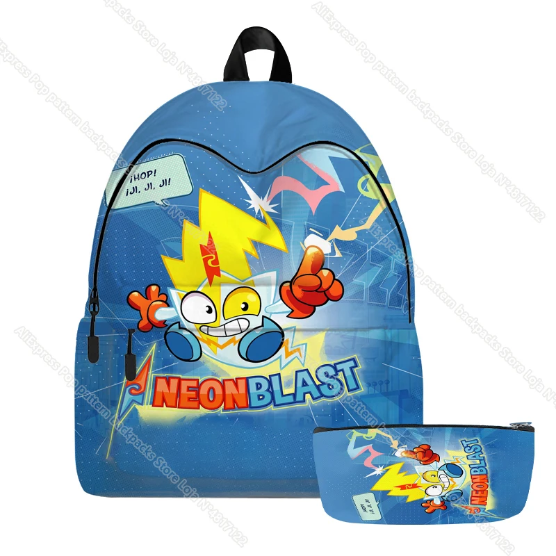 Mochila Super Zings para niños y niñas, bolsa escolar impermeable, Kazoom, 2 uds./set + estuche para lápices