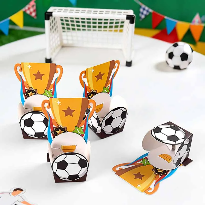 10/20Pcs Cartoon Football Trophy Gift Packaging Boxes