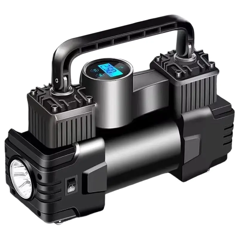 【PRICE REDUCT】Mini compressore d'aria Gonfiatore per pneumatici resistente a doppio cilindro con manometro Pompa elettrica Pneumatico per auto Gonfiabile P