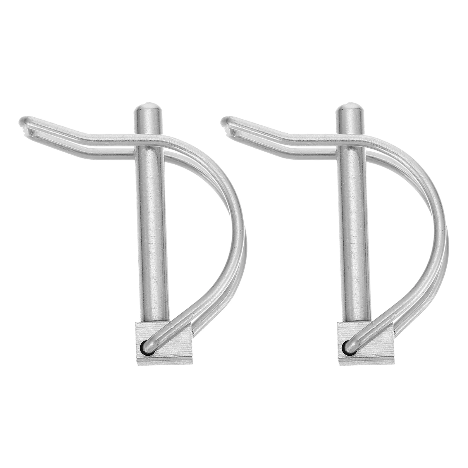 

2 Pcs Quick Release Boat Coupler Pin Stroller Safety Lock Trailers Silver For Lawn