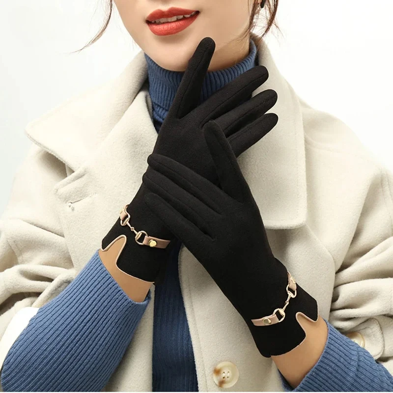 New Grace Fashion Lady Glove Mittens Women Winter Vintage Touch Screen Driving Keep Warm Windproof Gloves Dropshiping G056