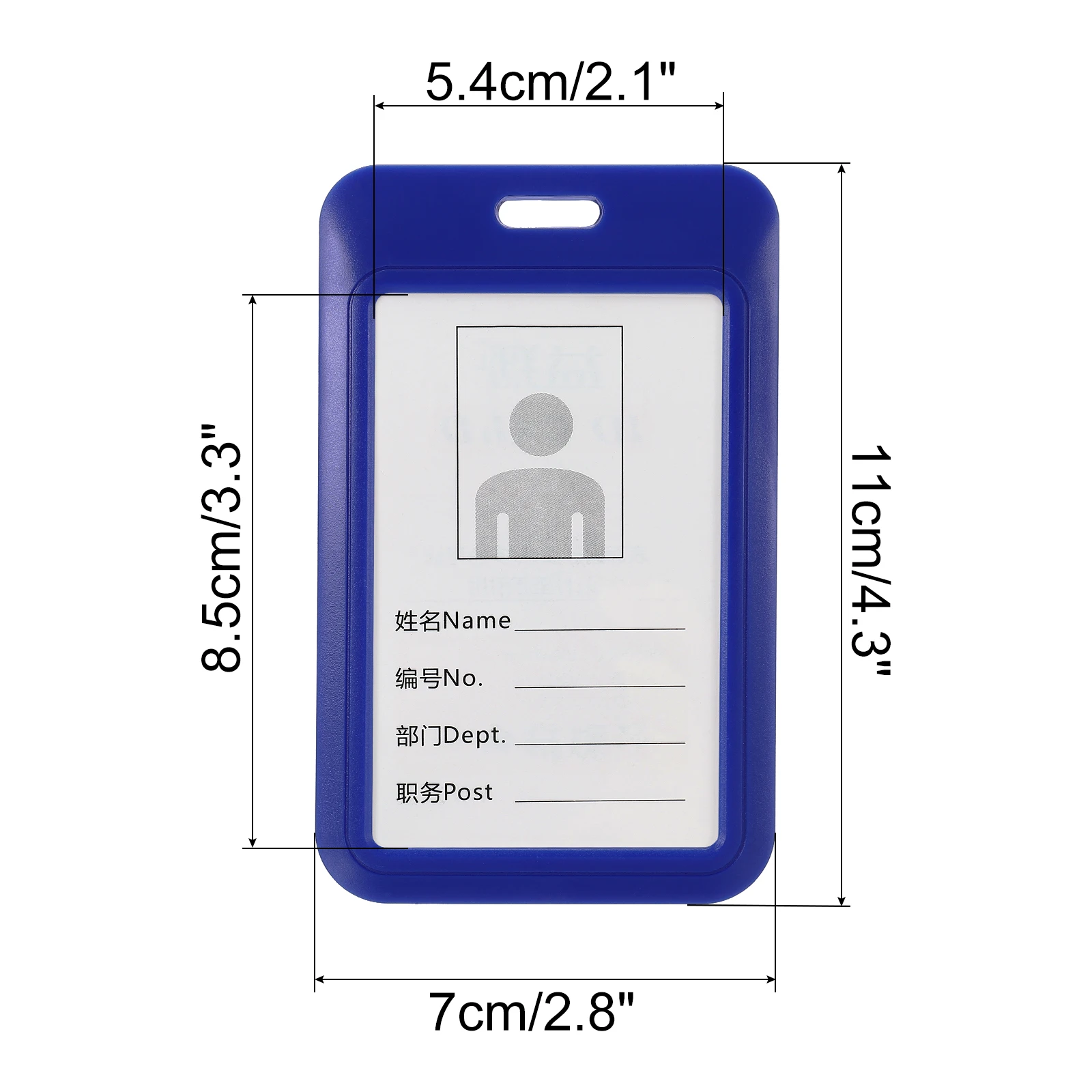 2Pcs ID Badge Holder 4.3x2.8 Inch Vertical Name Tags ABS Plastic Slide Cover Waterproof Work Card Holder In Offices Exhibitions