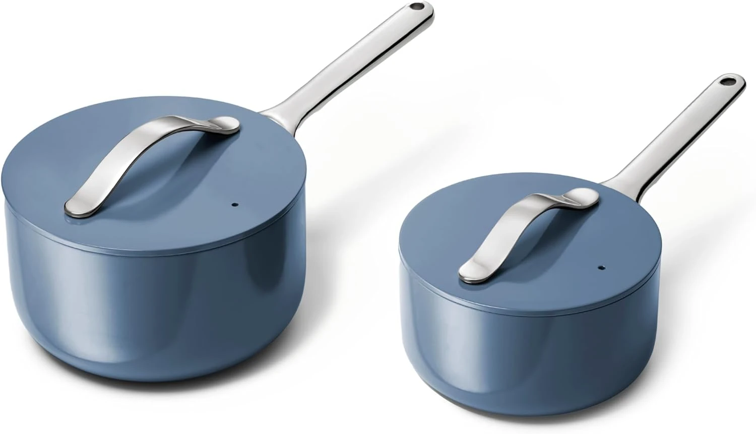 Nonstick Ceramic Sauce Pans with Lids (3 qt & 1.75 qt) - Non Toxic, PTFE & PFOA Free