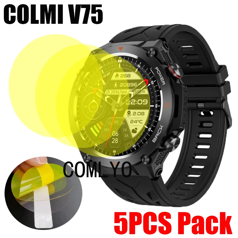 5PCS For COLMI V75 Screen Protector Smart Watch Ultra Thin Cover HD TPU Film