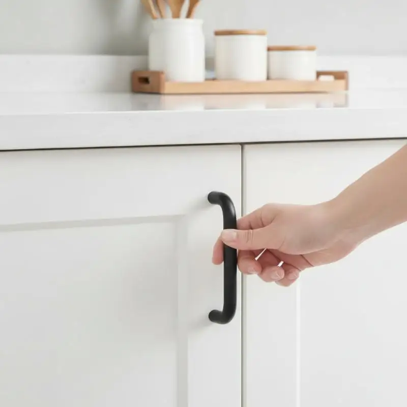 Silver Finish Aluminum Alloy Cabinet Handles Scratch Resistant Drawer Knobs for Wardrobe Cupboard Home Decor