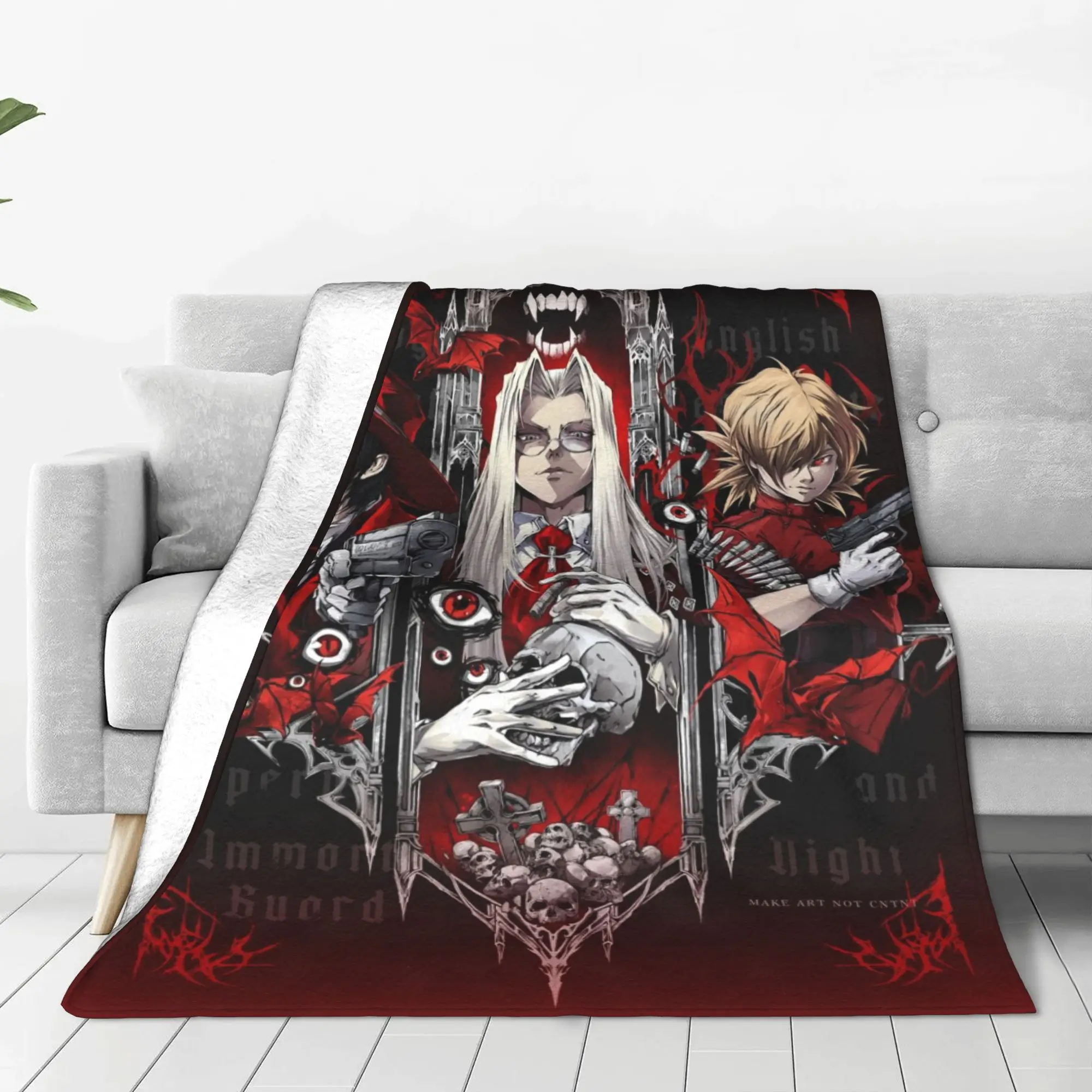 Hellsing Hellsing Blanket Autumn/Winter Cute Lightweight Throw Blankets For Car Plush Thin Quilt