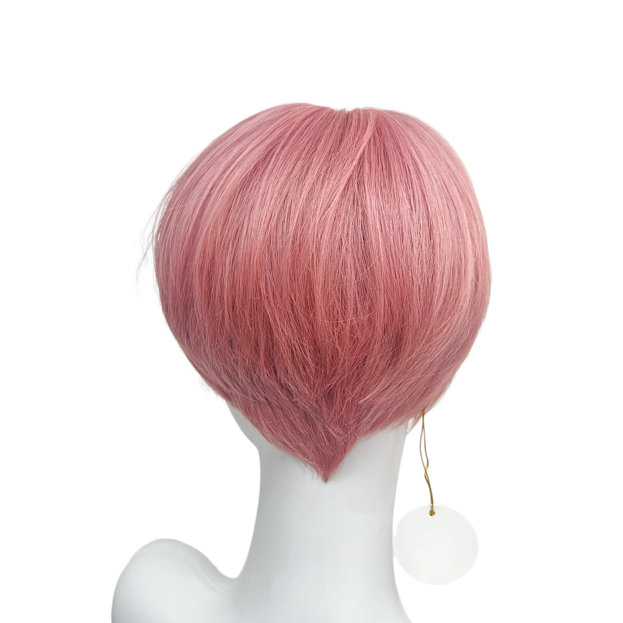 Ash Pink Wig for Man 6inch Short Wig with Bangs Handsome Nature Looking Hgih Temperature Fibers Synthetic Wigs for Live Stream - view 6
