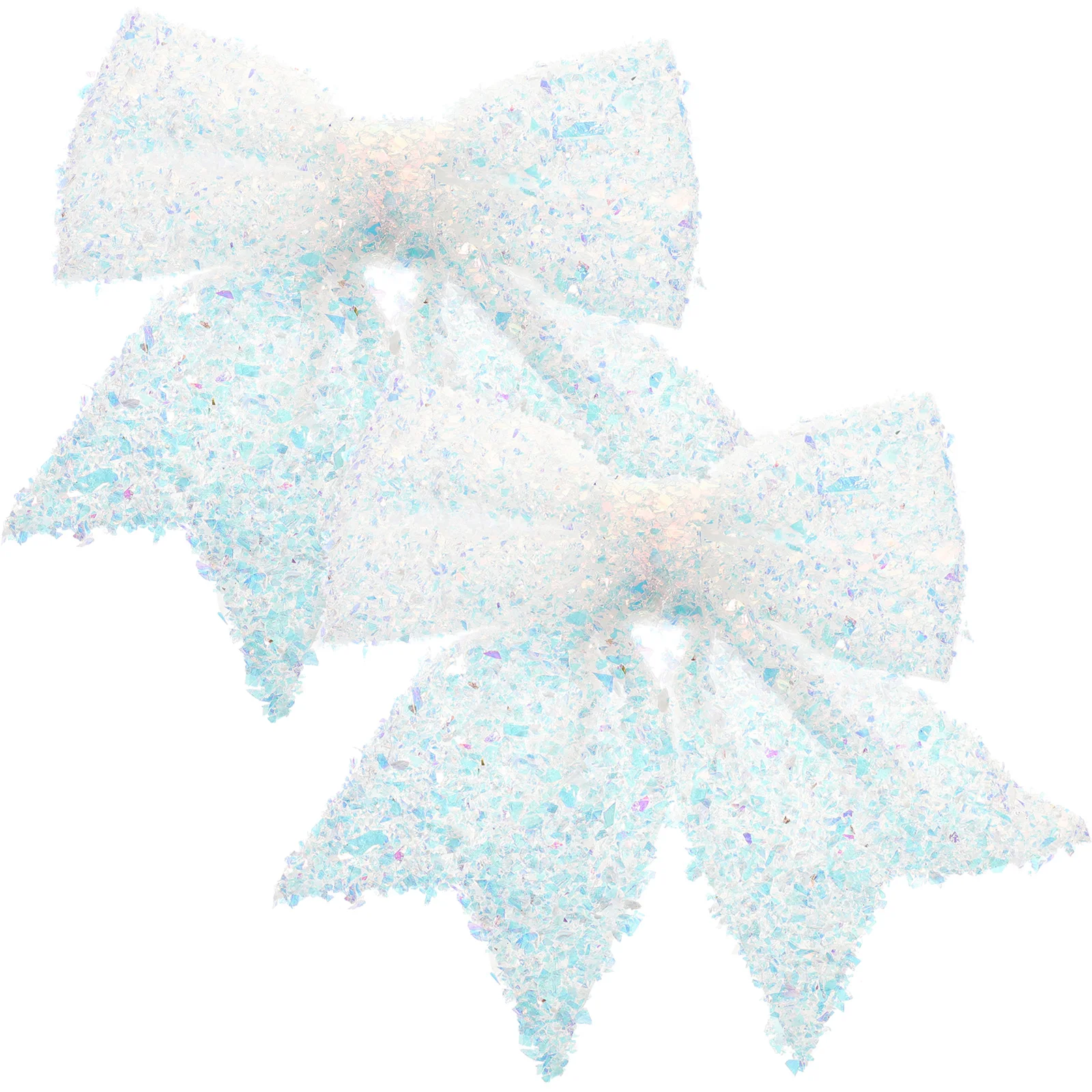 

2Pcs Colorful White Bow Decorative Bowknot Large Treetop Ornaments Christmas Party DIY Bows Wreath Cake Holiday Gifts