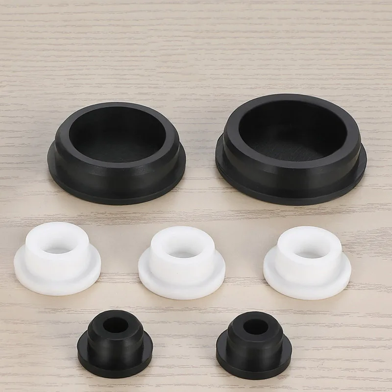 Tampas de furo de borracha de silicone branco 15-37.6mm t-tipo plug capa snap-on gaxeta blanking tampa de vedação de vedação de poeira à prova dwaterproof água