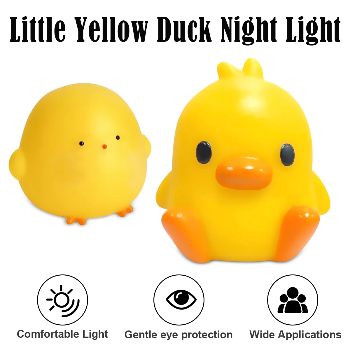 Led Night Light Duck Chick Silicone Baby White Lamp Battery Soft Cute Bedside Lamps Table For Sleep Desk Lighting Bed Room Study