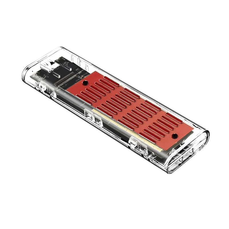 M.2 NVME PCIe NGFF SATA Dual Protocol SSD Case Clear USB Type C 10Gbps PCI-E M2 SSD Transparent External Enclosure Hard Disk Box