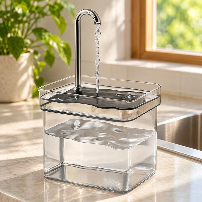 Silent USB-Powered Cat Fountain with Filtered Water Circulation and Clear Reservoir