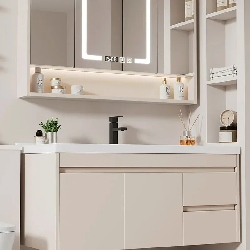 

Modern Luxury Washbasin Bathroom Cabinet Space Saver White Tall Bathroom Cabinet Organizer Wooden Armoire De Rangement Furniture