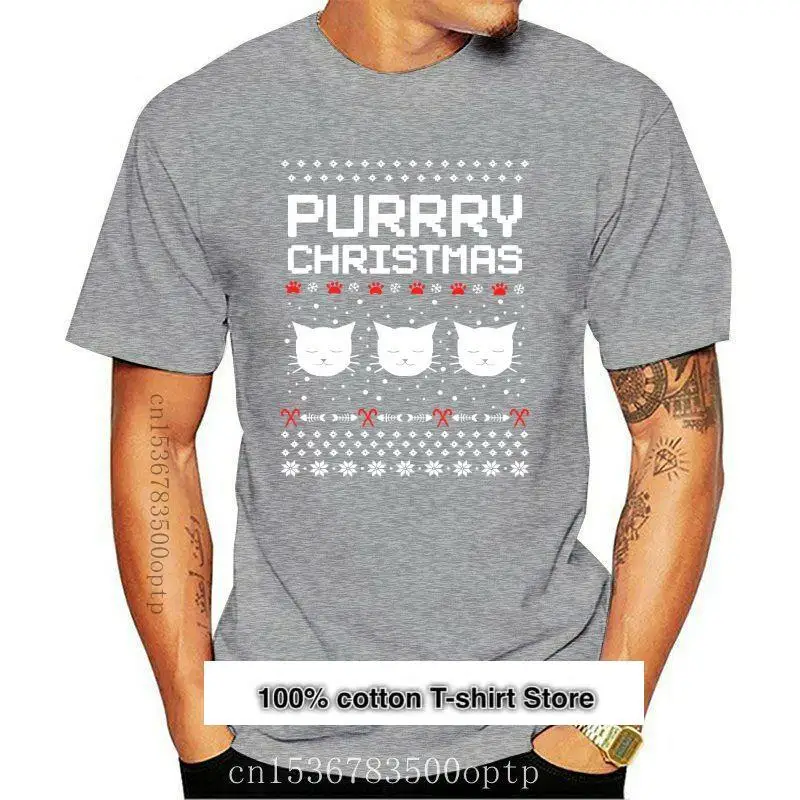 Suéter feo de Navidad Purrry, camiseta para fiesta de Navidad, idea de regalo para amantes de gatos